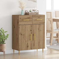 vidaXL Sideboard med låda Artisan Ek 69,5 x 34 x 90 cm Konstruerat trä