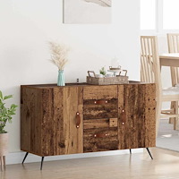 vidaXL Sideboard med låda Gammalt trä 100 x 36 x 60 cm Konstruerat trä