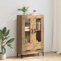 vidaXL Skåp med låda Artisan Ek 69,5 x 31 x 115 cm Konstruerat trä