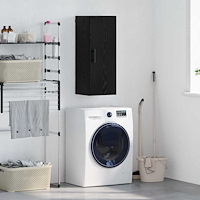 vidaXL Väggskåp Svart Ek 34,5 x 34 x 90 cm Konstruerat trä