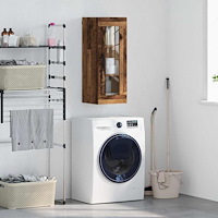 vidaXL Väggskåp Gammalt trä 34,5 x 34 x 90 cm Konstruerat trä och glas