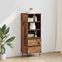 vidaXL Skåp med låda Gammalt trä 40 x 36 x 110 cm Konstruerat trä