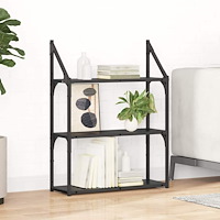 vidaXL Vägg hylla med hylla Svart Ek 60 x 21 x 78,5 cm Konstruerat trä