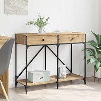 vidaXL Konsolbord Artisan Ek 100 x 39 x 78,5 cm Konstruerat trä