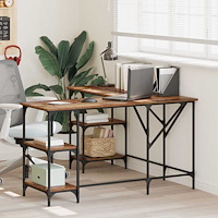 vidaXL Skrivbord Gammalt trä 139 x 139 x 75 cm Konstruerat trä