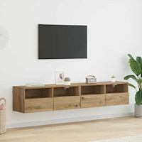 vidaXL TV-väggskåp 2 pcs Artisan Ek 80 x 30 x 30 cm Konstruerat trä