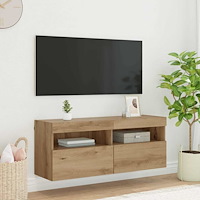 vidaXL TV Vägghylla Artisan Ek 100 x 30 x 40 cm Konstruerat trä