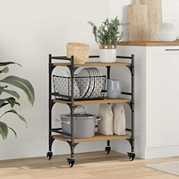 vidaXL Köksvagn Artisan Ek 50 x 35 x 75.5 cm Konstruerat trä