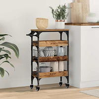 vidaXL Köksvagn Gammalt trä 53 x 20 x 76 cm Konstruerat trä