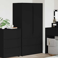 vidaXL Badrumsskåp med låda Svart 79,5 x 49 x 156 cm Konstruerat trä