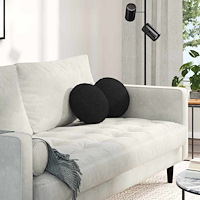 vidaXL Sittkuddar 2 pcs Svart Ø30 x 13 cm tyg