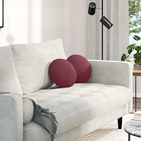 vidaXL Sittkuddar 2 pcs Vinröd Ø30 x 13 cm tyg