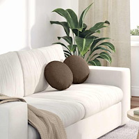 vidaXL Sittkuddar 2 pcs Brun Ø30 x 13 cm tyg