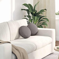 vidaXL Sittkuddar 2 pcs Taupe Ø30 x 13 cm tyg