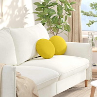 vidaXL Sittkuddar 2 pcs Ljusgul Ø30 x 13 cm tyg