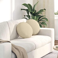 vidaXL Sittkuddar 2 pcs Kräm Ø40 x 13 cm tyg