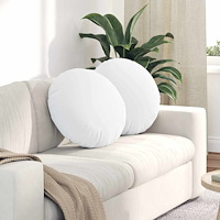 vidaXL Sittkuddar 2 pcs Vit Ø50 x 19 cm tyg