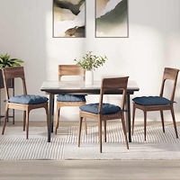 vidaXL Sittkuddar 4 pcs Blå 40 x 40 x 6 cm Kordread tyg