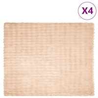 vidaXL Faux Kaninpäls Filt 4 pcs Beige 130 x 150 cm Polyester