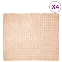 vidaXL Faux Kaninpäls Filt 4 pcs Beige 240 x 270 cm Polyester