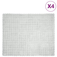 vidaXL Faux Kaninpäls Filt 4 pcs Grå 130 x 150 cm Polyester