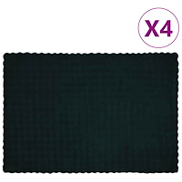vidaXL Faux Kaninpäls Filt 4 pcs Mörkgrön 150 x 220 cm Polyester