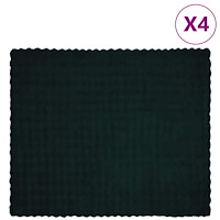 vidaXL Faux Kaninpäls Filt 4 pcs Mörkgrön 220 x 240 cm Polyester
