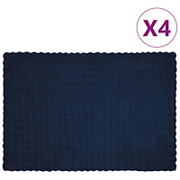 vidaXL Faux Kaninpäls Filt 4 pcs Marinblå 150 x 220 cm Polyester