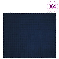 vidaXL Faux Kaninpäls Filt 4 pcs Marinblå 240 x 270 cm Polyester