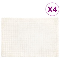 vidaXL Faux Kaninpäls Filt 4 pcs Vit 150 x 220 cm Polyester