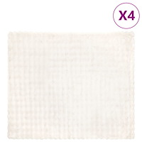 vidaXL Faux Kaninpäls Filt 4 pcs Vit 240 x 270 cm Polyester