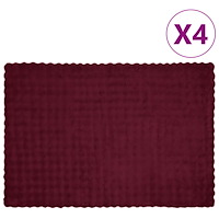vidaXL Faux Kaninpäls Filt 4 pcs Bordeaux Röd 150 x 220 cm Polyester