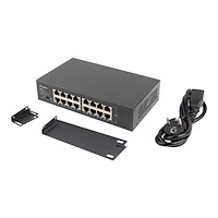 LANBERG Lanberg RSGE-16 - switch - 16 portar - ohanterad - rackmonterbar