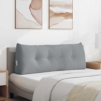 vidaXL Ryggkudde Ljusgrå 120 x 24 x 50 cm tyg