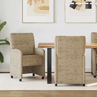 vidaXL Matstolar med hjul med hjul 2 pcs Ljusgrå 57 x 67 x 95 cm