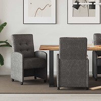 vidaXL Matstolar med hjul 2 pcs Svart 57 x 67 x 98 cm Konstläder