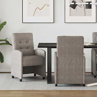 vidaXL Matstolar med hjul 2 pcs Grå 57 x 67 x 98 cm Konstläder