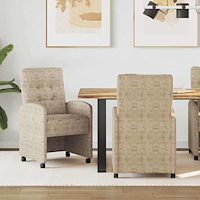 vidaXL Matstolar med hjul med hjul 2 pcs Ljusgrå 57 x 67 x 98 cm