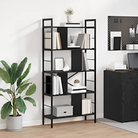 vidaXL Hyllsystem Svart Ek 75 x 30 x 156 cm Konstruerat trä