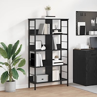 vidaXL Hyllsystem Svart Ek 82 x 32 x 144,5 cm Konstruerat trä