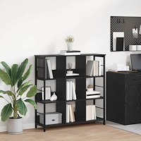 vidaXL Hyllsystem Svart Ek 102 x 32 x 104,5 cm Konstruerat trä