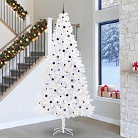 vidaXL Konstgjord julgran med 300 LED-lampor Vit 300 cm PVC och stål