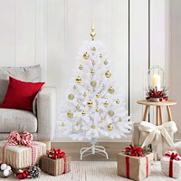 vidaXL Plast Hingad Julgran med 150 LED-lampor Vit 120 cm PVC och Stål