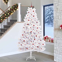 vidaXL Plast Hingad Julgran Vit 270 cm PVC och stål