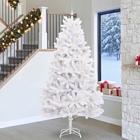 vidaXL Plast Hingad Julgran Vit 270 cm PVC och stål