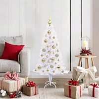 vidaXL Konstgjord julgran med 150 LED-lampor Vit 120 cm PVC och Stål