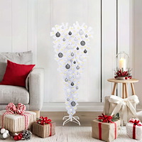 vidaXL Konstgjord julgran med 150 LED-lampor Vit 120 cm PVC och Stål