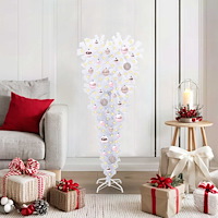 vidaXL Konstgjord julgran med 150 LED-lampor Vit 120 cm PVC och Stål