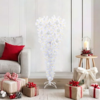 vidaXL Konstgjord julgran med 150 LED-lampor Vit 120 cm PVC och Stål