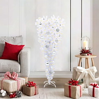 vidaXL Konstgjord julgran med 150 LED-lampor Vit 120 cm PVC och Stål